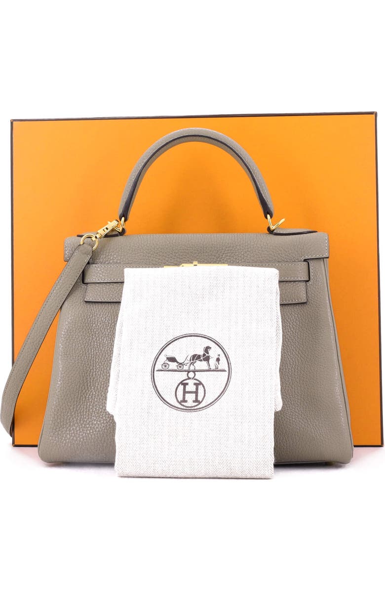 Pre-Owned Hermes Kelly Handbag Green Clemence with Gold Hardware 28, Alternate, color, Sauge