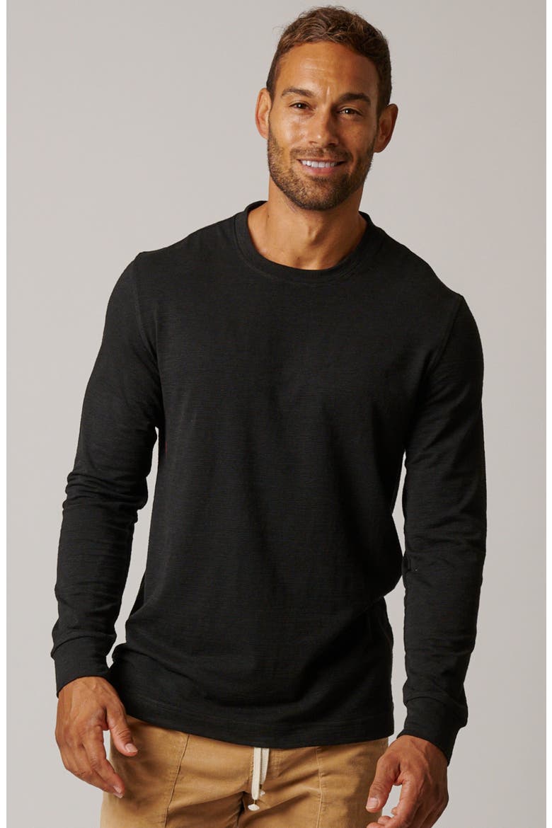 Long Sleeve Slub T-Shirt, Main, color, Matte Black