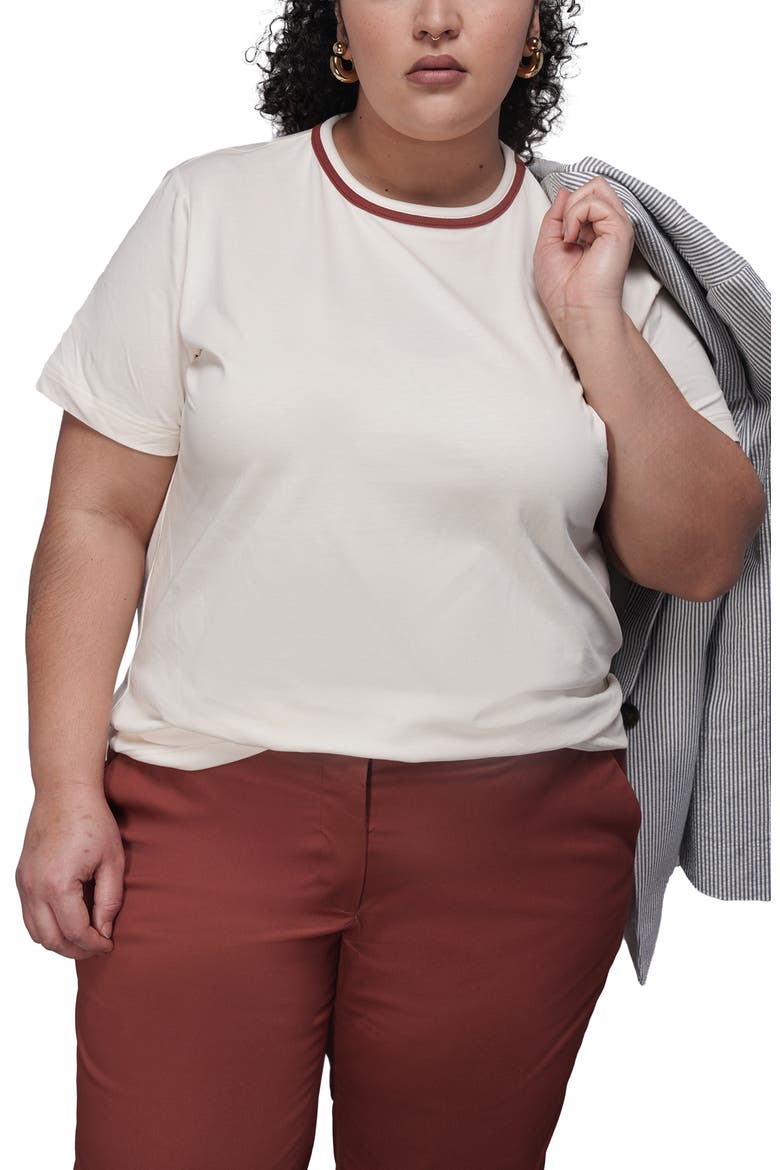 The Everyday Ringer Tee, Alternate, color, WHITE/CINNAMON