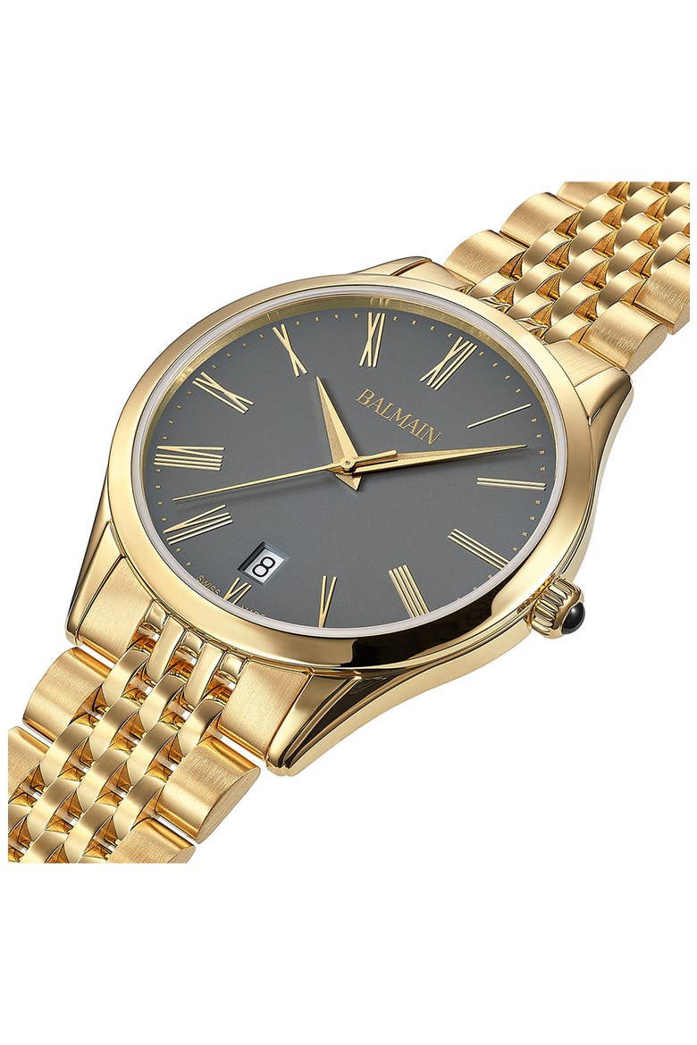 Classic R Grey Dial Bracelet Watch, 41mm, Alternate, color, YELLOW GOLD PVD COATING