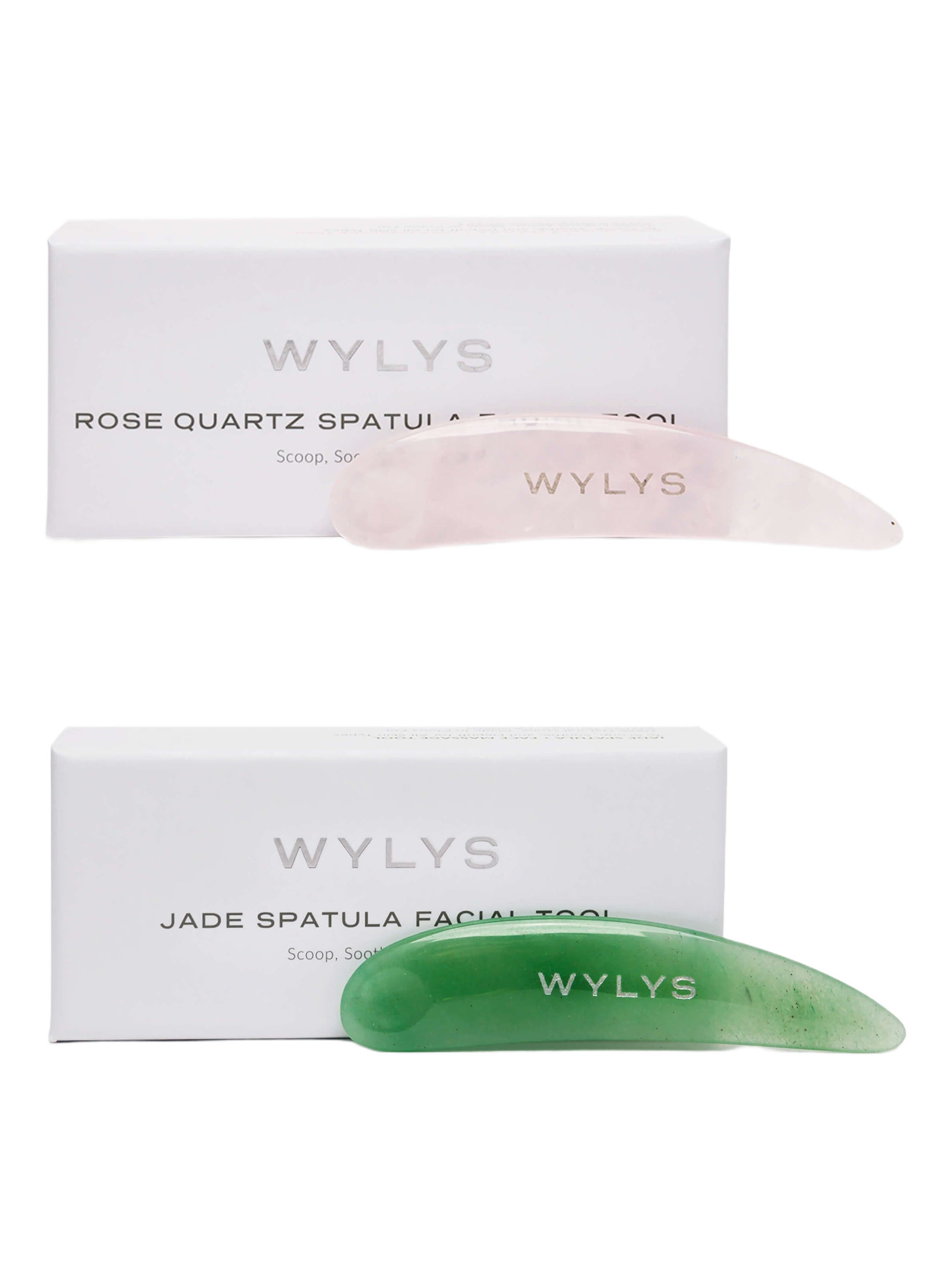 WYLYS Jade & Rose Quartz Spatula Set in None 