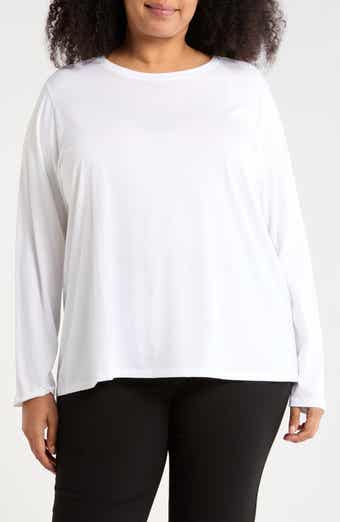 Eileen Fisher Crewneck Long Sleeve Organic Cotton T-Shirt