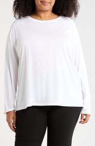 Eileen Fisher Crewneck Long Sleeve Organic Cotton T-Shirt