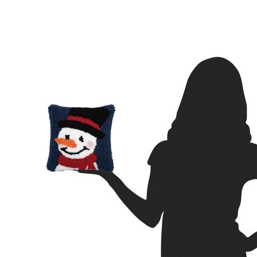 C & F Home C&f Home Christmas Winter Snowman Wishes Snowman Face On Black Background Small Petite Accent Hooked In Multi