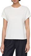 Lafayette 148 New York Gathered Cuff Cotton Jersey T-Shirt