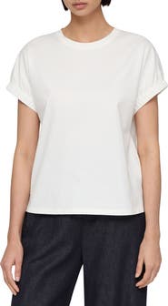 Lafayette 148 New York Gathered Cuff Cotton Jersey T-Shirt