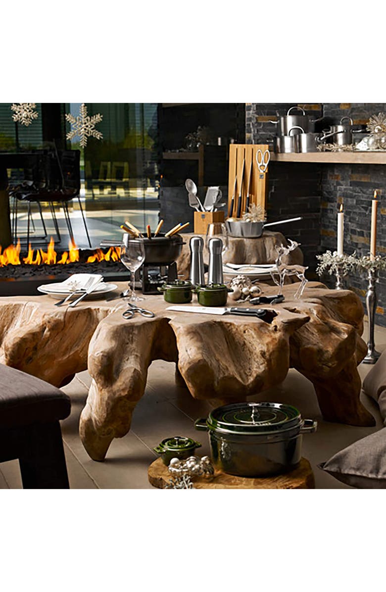 Staub Cast Iron 0.25-Quart Mini Enameled Cast Iron Dutch Oven, Alternate, color, Basil