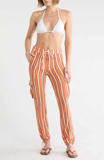 Elodie Striped Cover-Up Cargo Pants