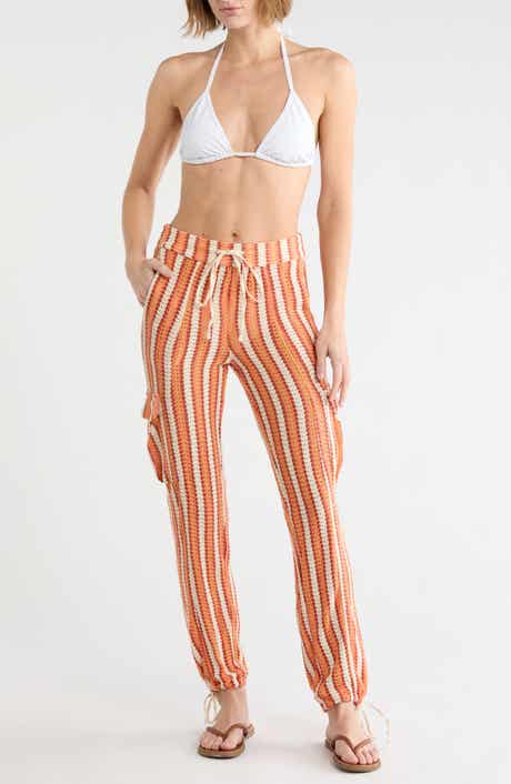 Elodie Striped Cover-Up Cargo Pants