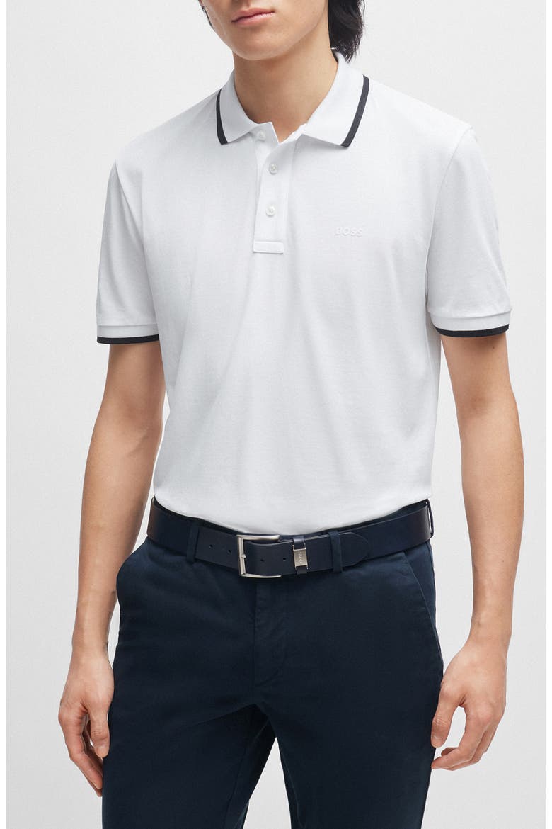 Parlay Tipped Cotton Polo, Main, color, NTURAL