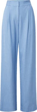 Veronica Beard Heyser Pinstripe Pleated Wide Leg Pants