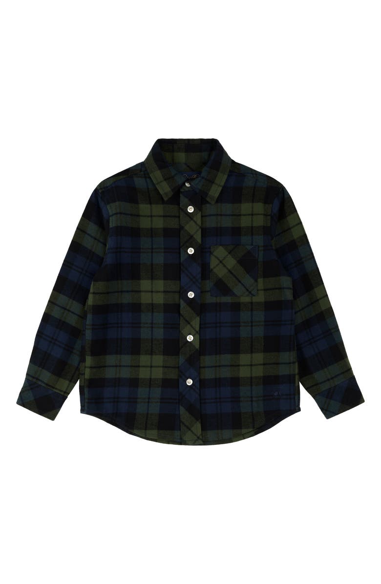 Brooks Brothers Plaid Long Sleeve Cotton Button-Up Shirt, Main, color, Dusty Green