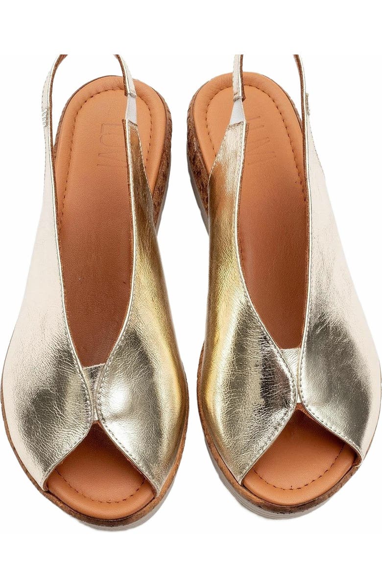 Forever & Always Shoes Blom Leather Platform Sandal, Alternate, color, Gold Leather