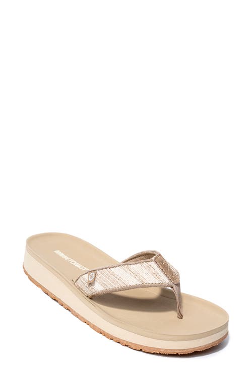 Minnetonka Hedy 2.0 Flip Flop In Taupe Stripe