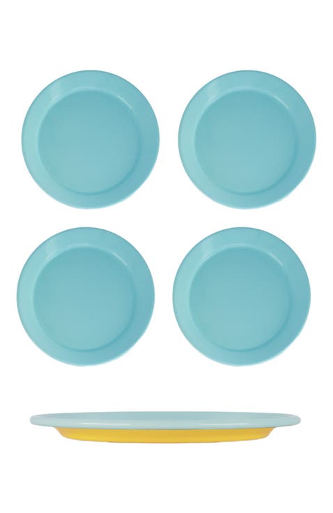 Two Tone Enamel Dinner Plate - Set of 4