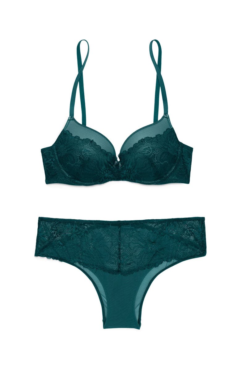 Adore Me Cyla Push Up Plunge Bra, Alternate, color, Dark Green