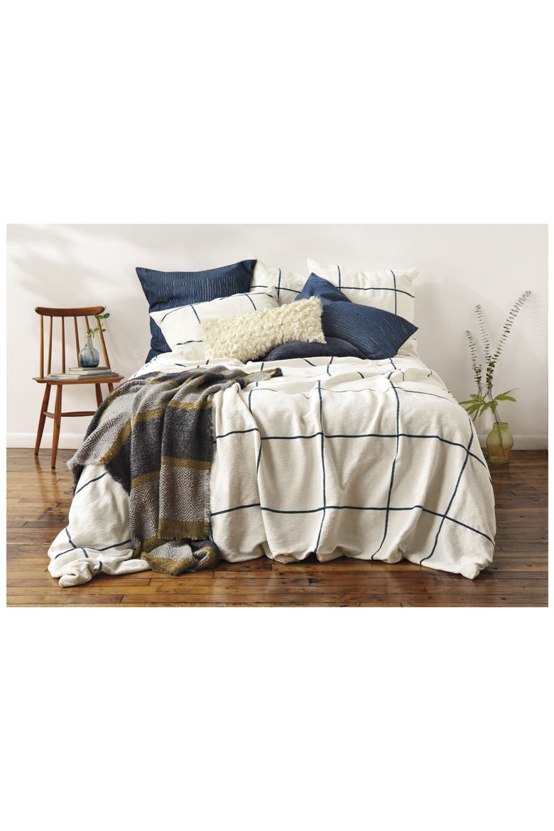 Grid Duvet Cover, Alternate, color, IVORY