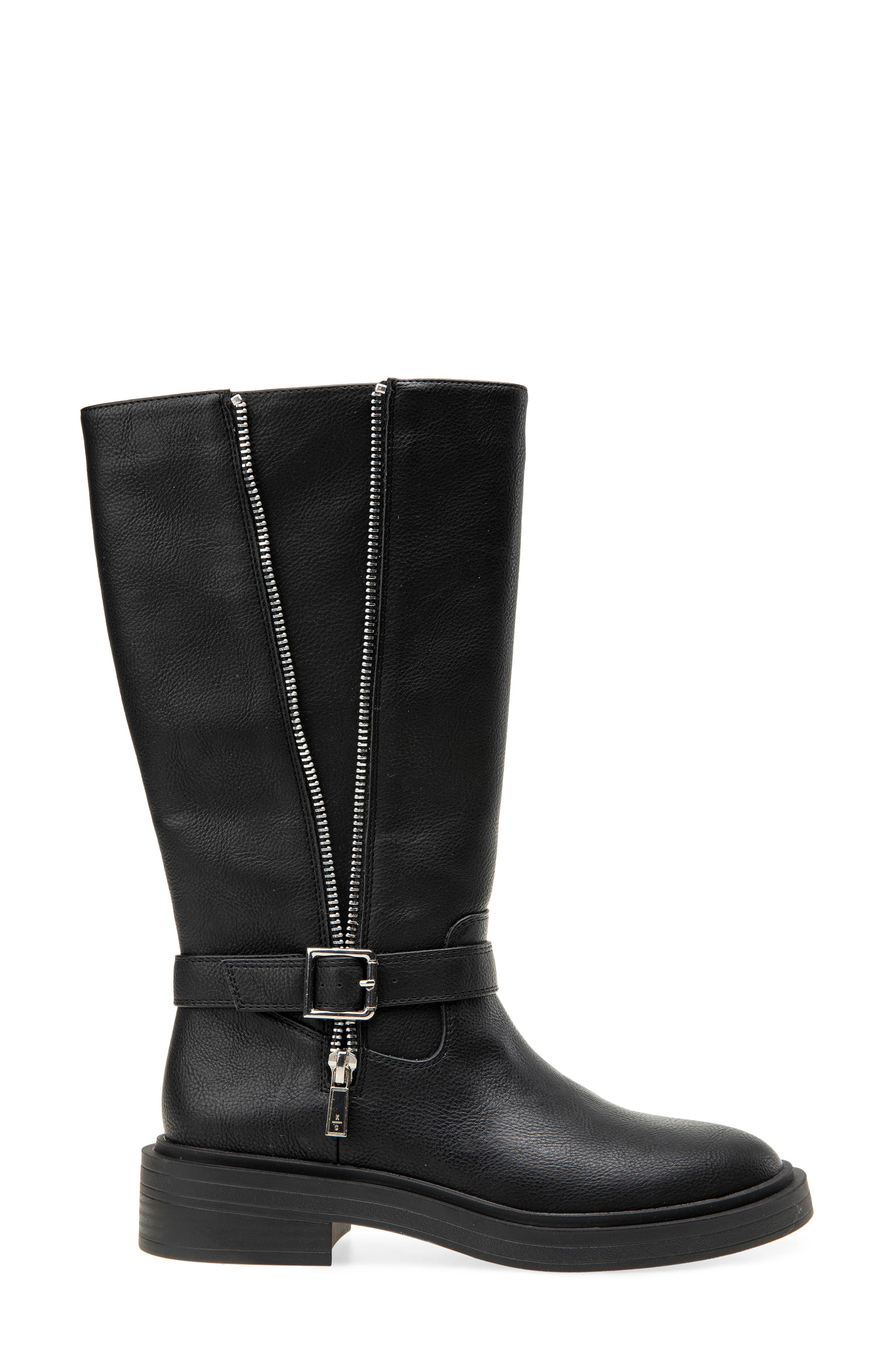 Armie Tall Faux Leather Boot, Alternate, color, BLACK