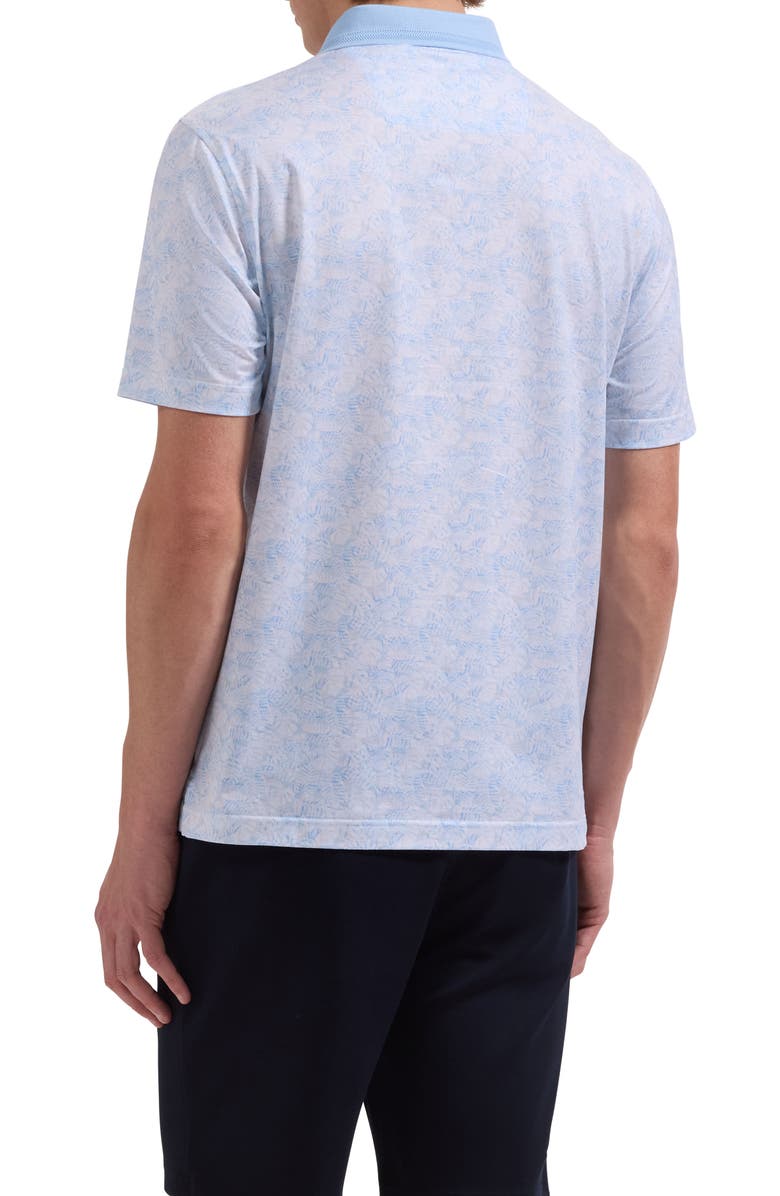 Bugatchi Valerian OoohCotton<sup>®</sup> Tropical Leaf Print Polo, Alternate, color, Baltic