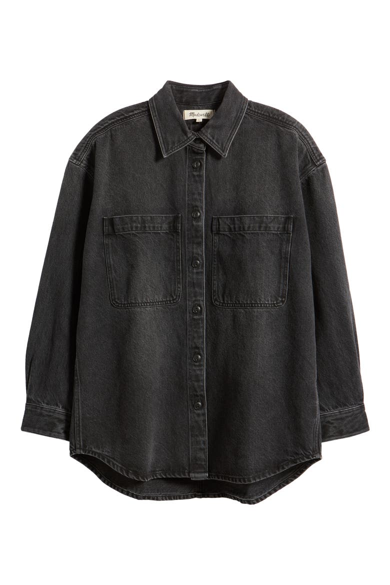 Heavyweight Denim Oversize Button-Up Shirt, Alternate, color, LUNAR WASH