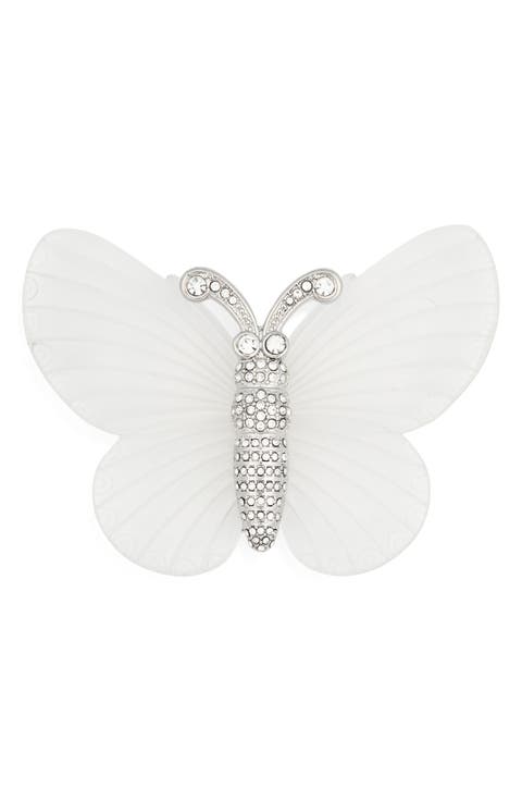 Large Frost Crystal Butterfly Pin