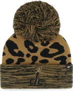 '47 Women's '47 Leopard Washington Wizards Rosette Cuffed Knit Hat with Pom