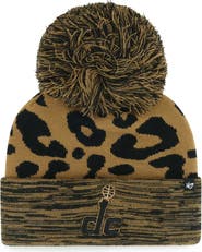 '47 Women's '47 Leopard Washington Wizards Rosette Cuffed Knit Hat with Pom