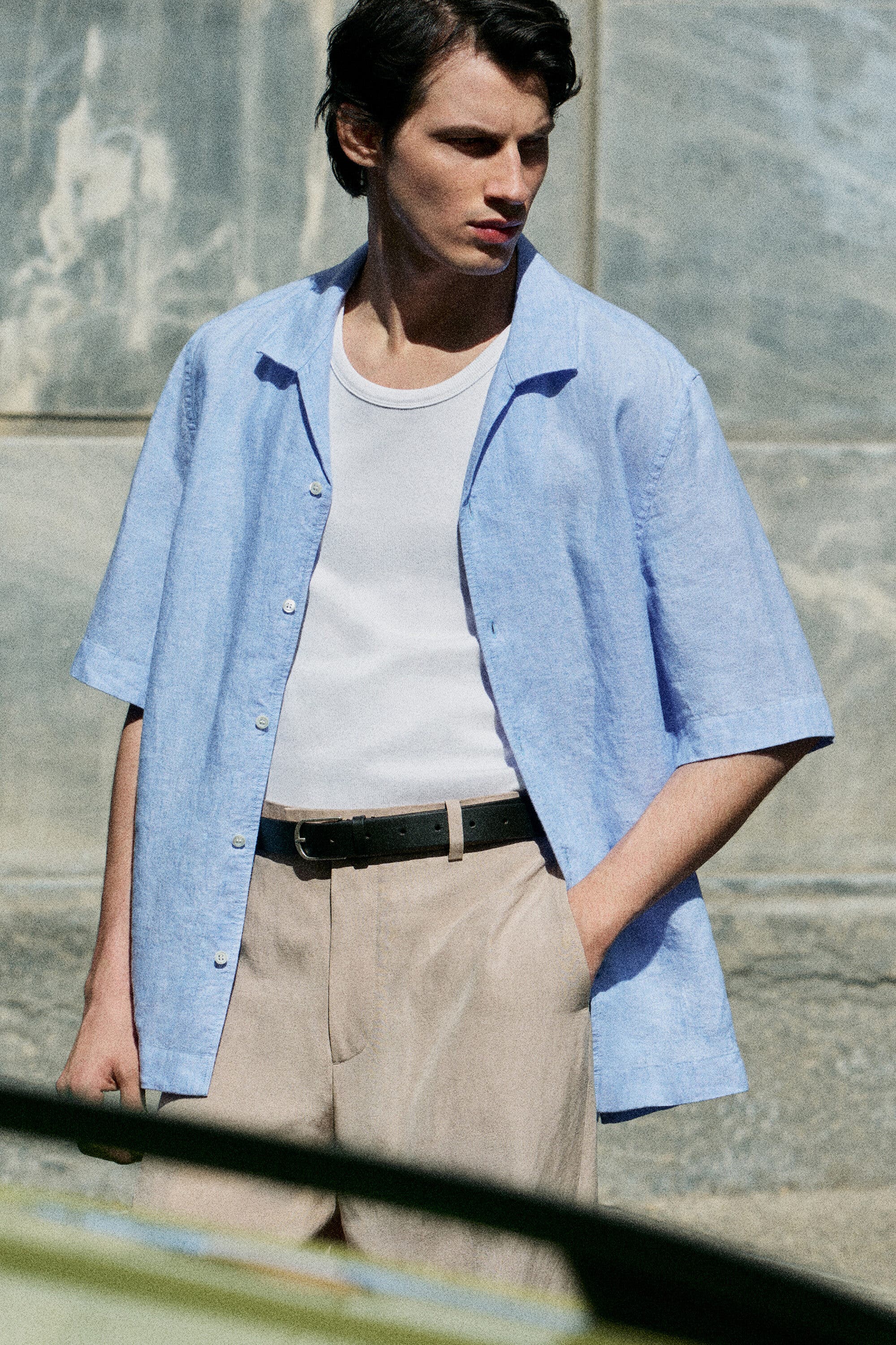 COS Camp-Collar Short-Sleeved Linen Shirt (Men) | Nordstrom