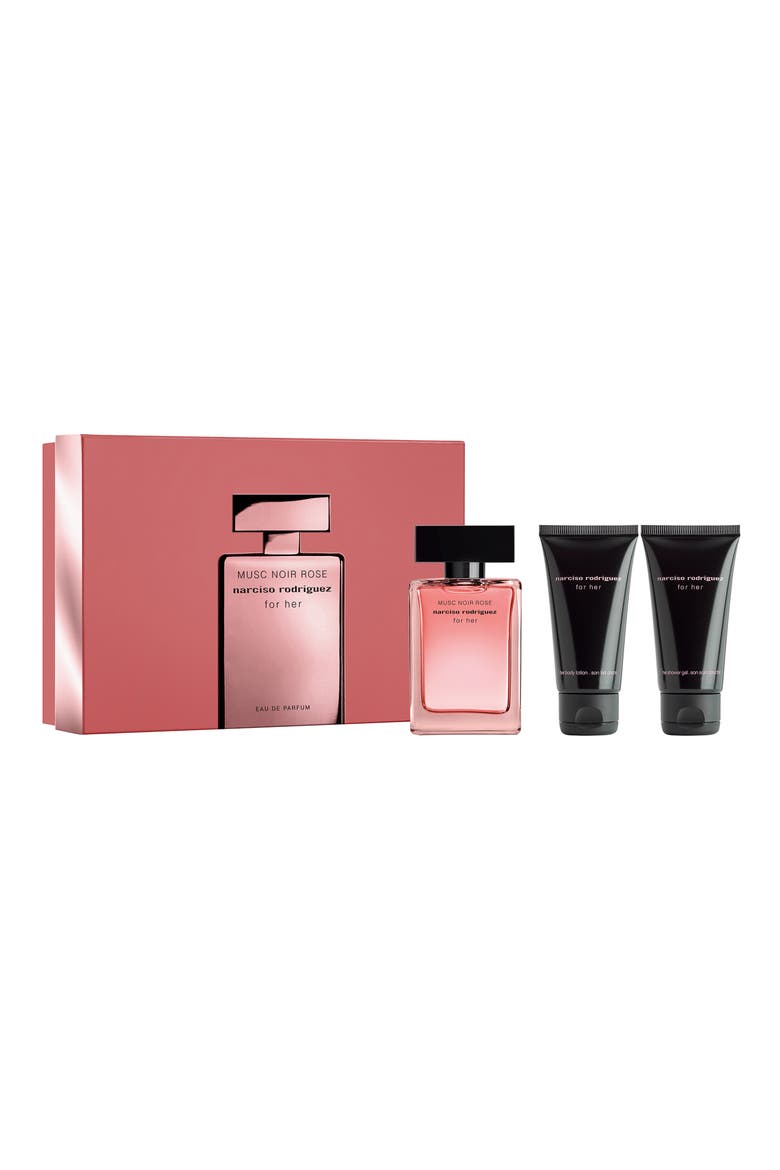 For Her Musc Noir Rose Eau de Parfum 3-Piece Gift Set (Limited Edition) $136 Value, Main, color, NO COLOR