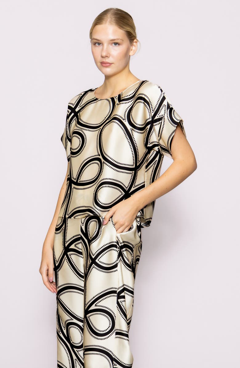 MELLODAY Dolman Sleeve Top, Alternate, color, Ivory Black