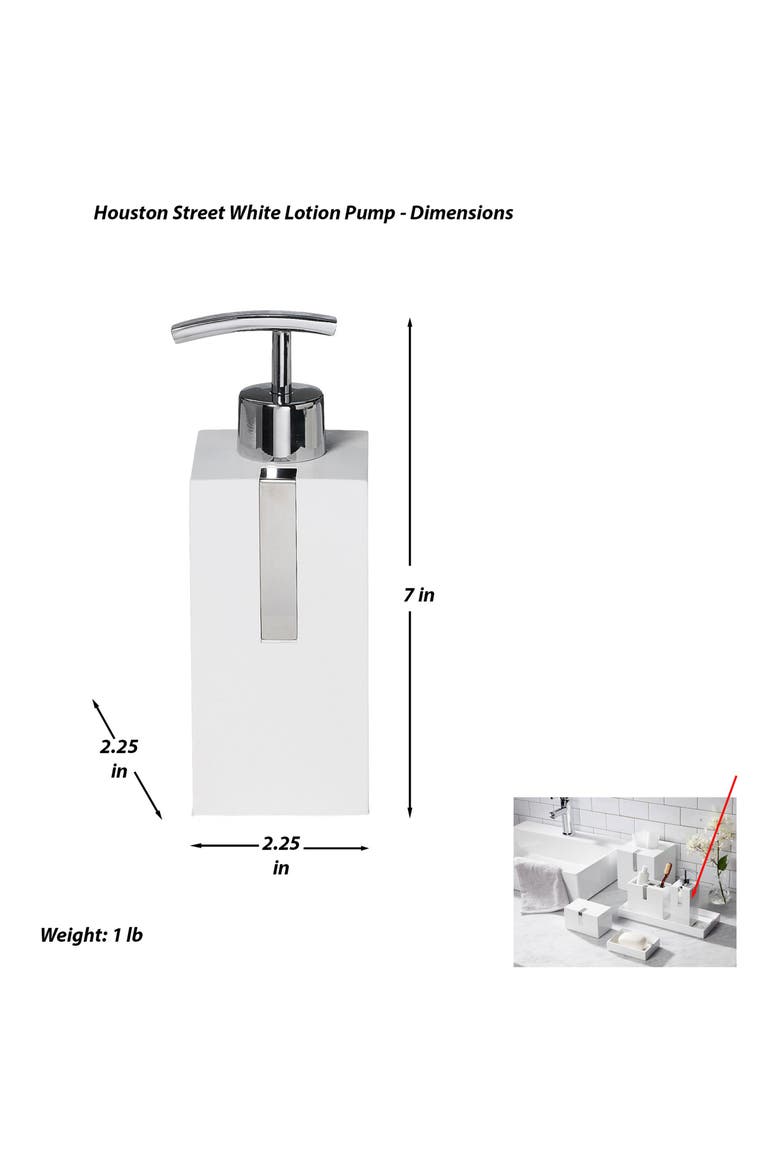 Houston Street Lotion Pump Dispenser, Alternate, color, WHITE