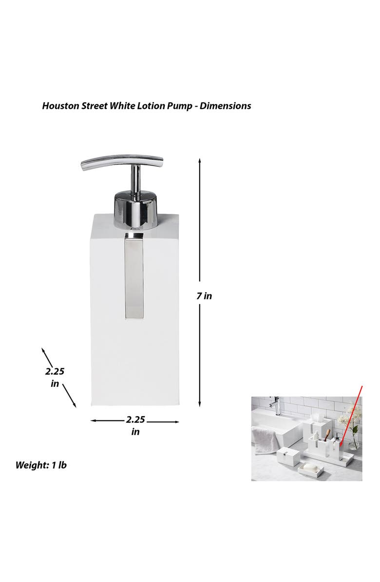 ROSELLI TRADING COMPANY Houston Street Lotion Pump Dispenser, Alternate, color, White