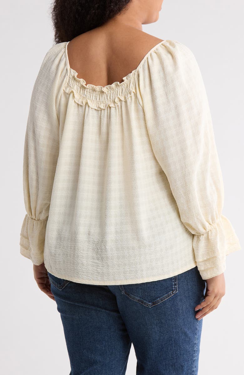 MAX STUDIO Flutter Sleeve Top, Alternate, color, Eggshell