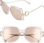 FERRAGAMO Salvatore Ferragamo Gancio 55mm Square Sunglasses