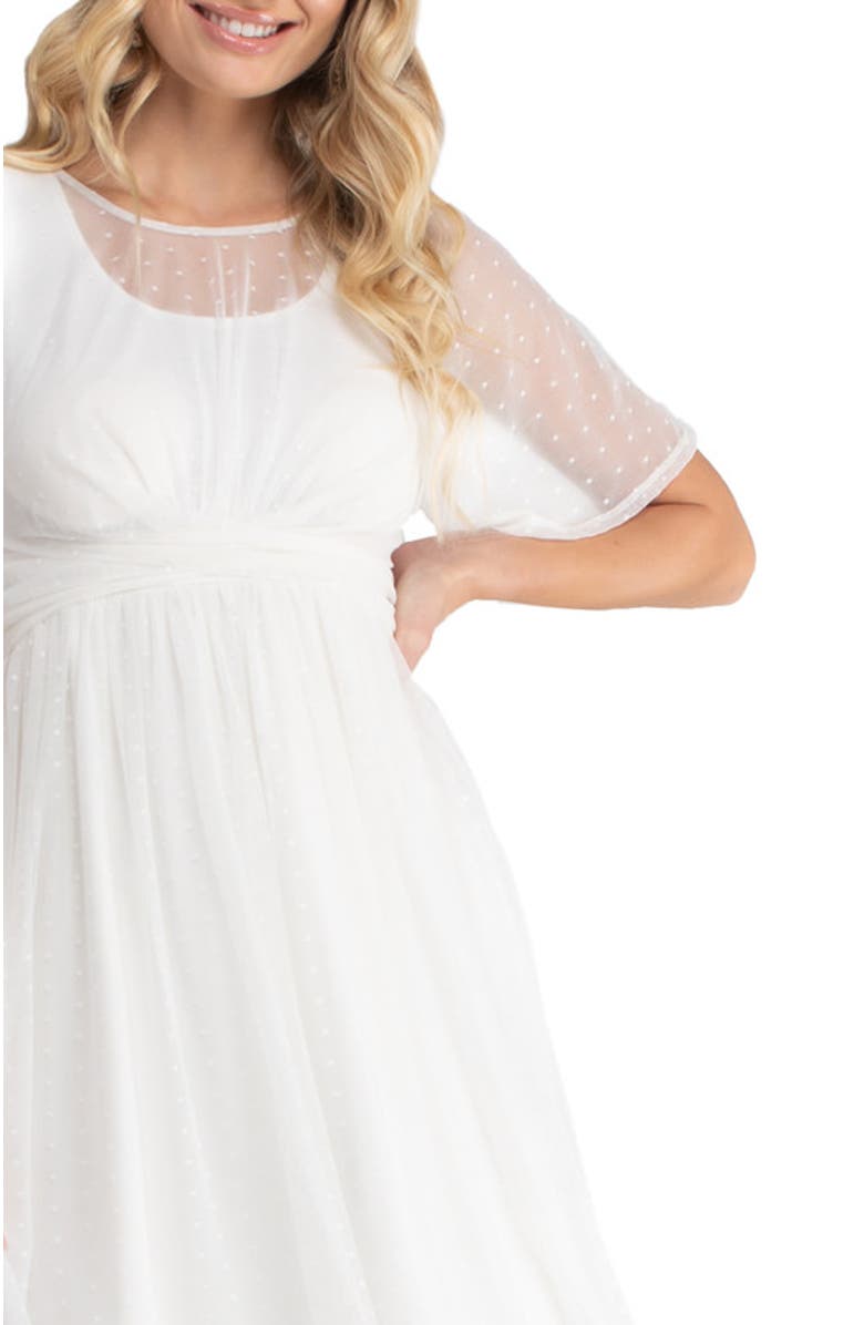 Kiyonna Stars A-line Wedding Dress, Alternate, color, Ivory