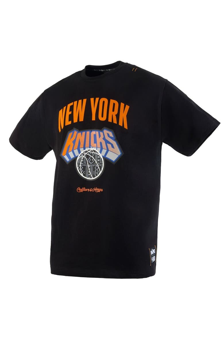 Two Hype Men's NBA x Two Hype Black New York Knicks Culture & Hoops Collection Premium T-Shirt, Alternate, color, Black
