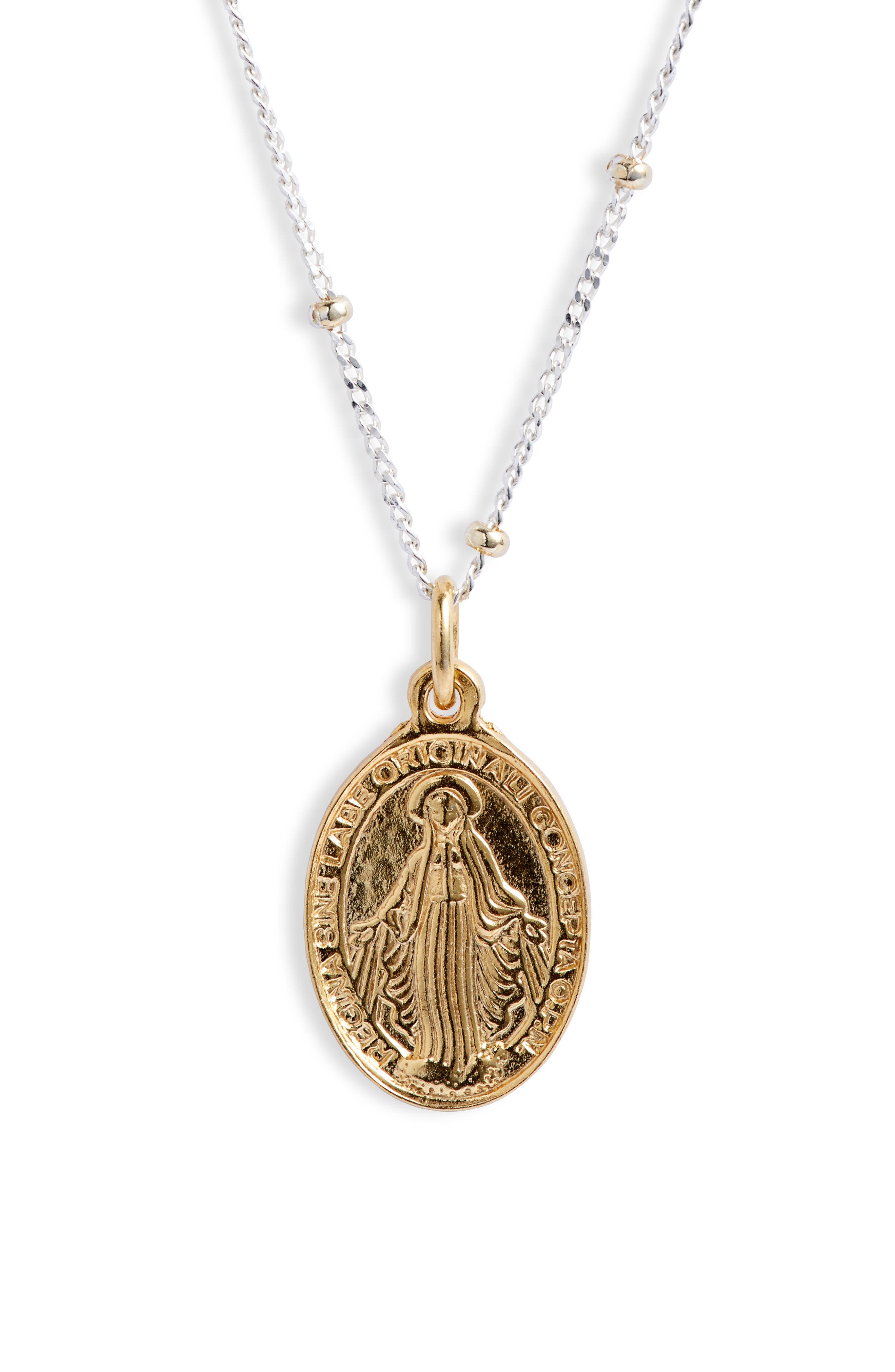Argento Vivo Sterling Silver Blessed Mother Pendant Necklace