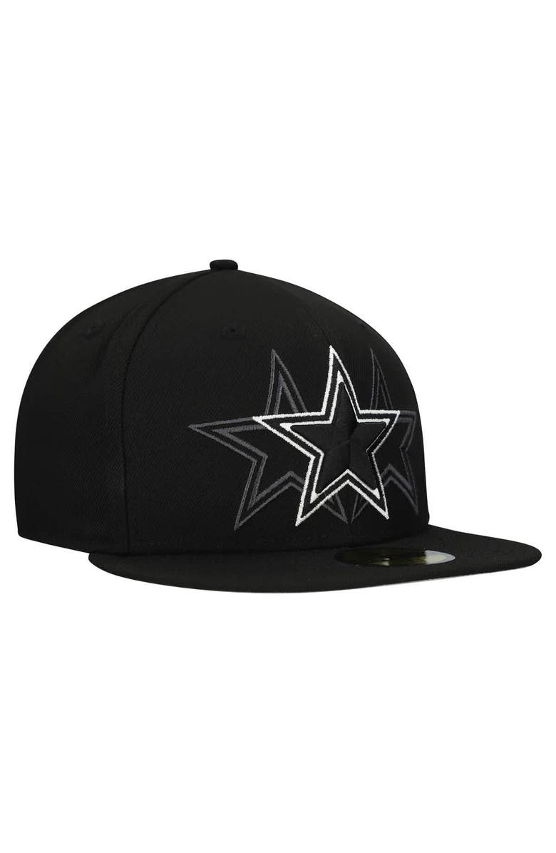 New Era Men's New Era Black Dallas Cowboys Tri-Hit 59FIFTY Fitted Hat, Alternate, color, Black