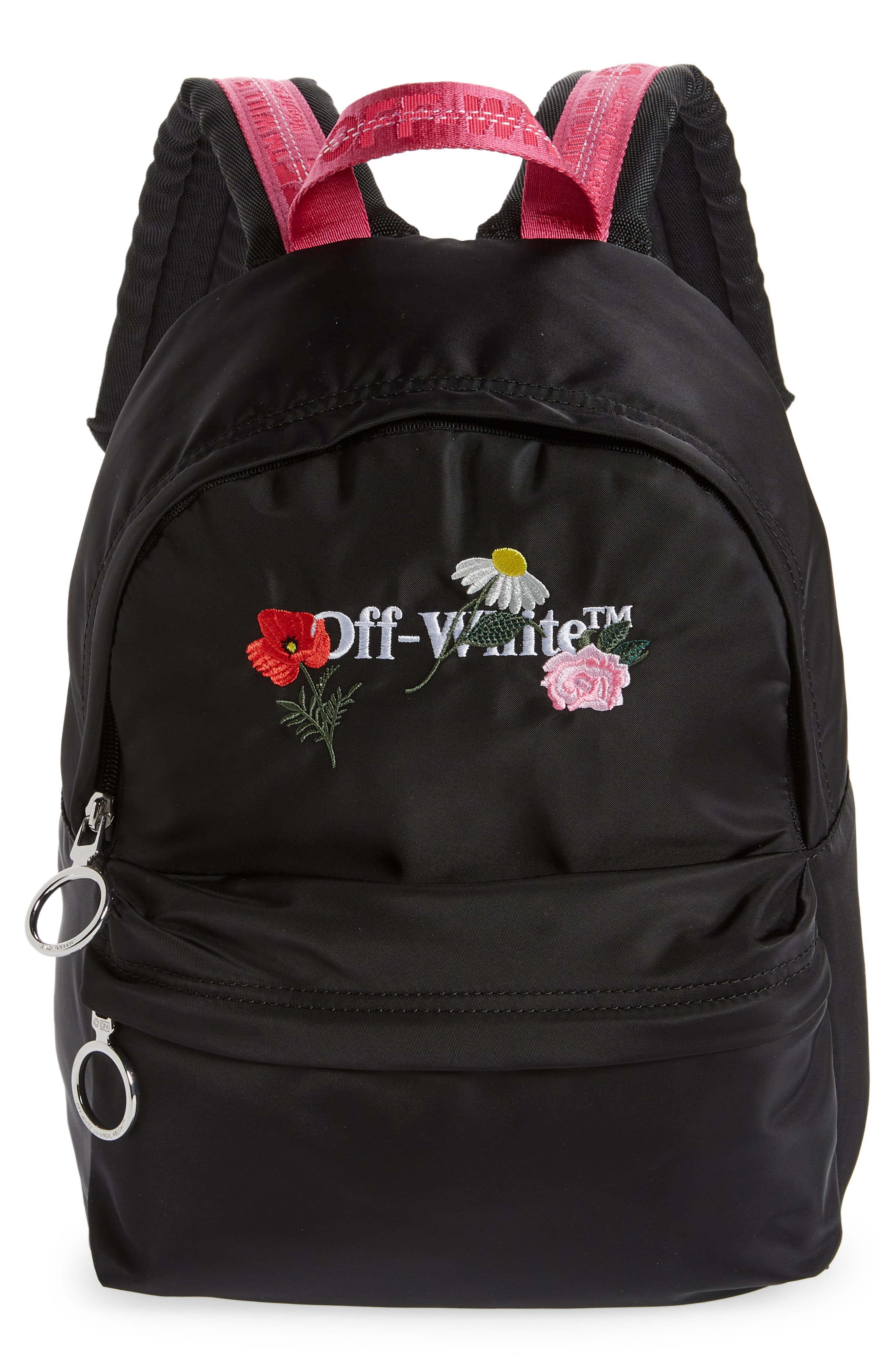 Off-White Kids' Floral Logo Backpack, Main, color, 