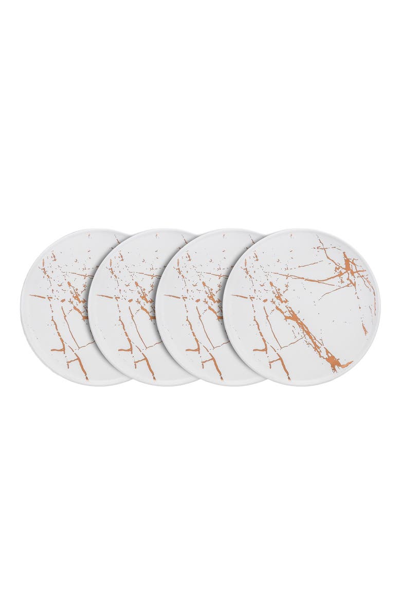 Stone Lain Zora Porcelain 4-Piece Dinner Plate Set, Main, color, White