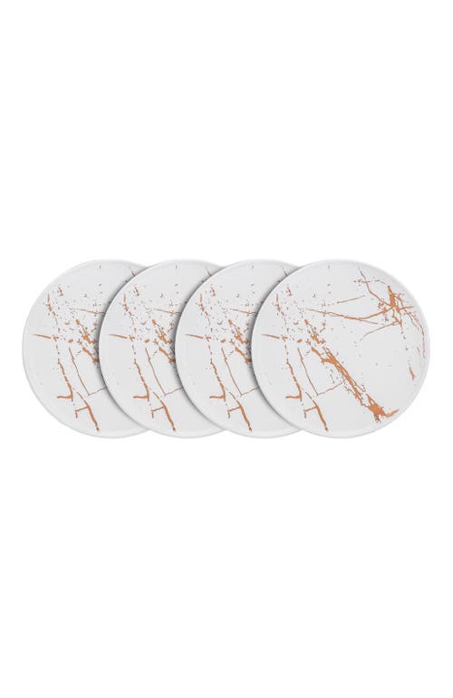Stone Lain Zora Porcelain 4-piece Dinner Plate Set In White