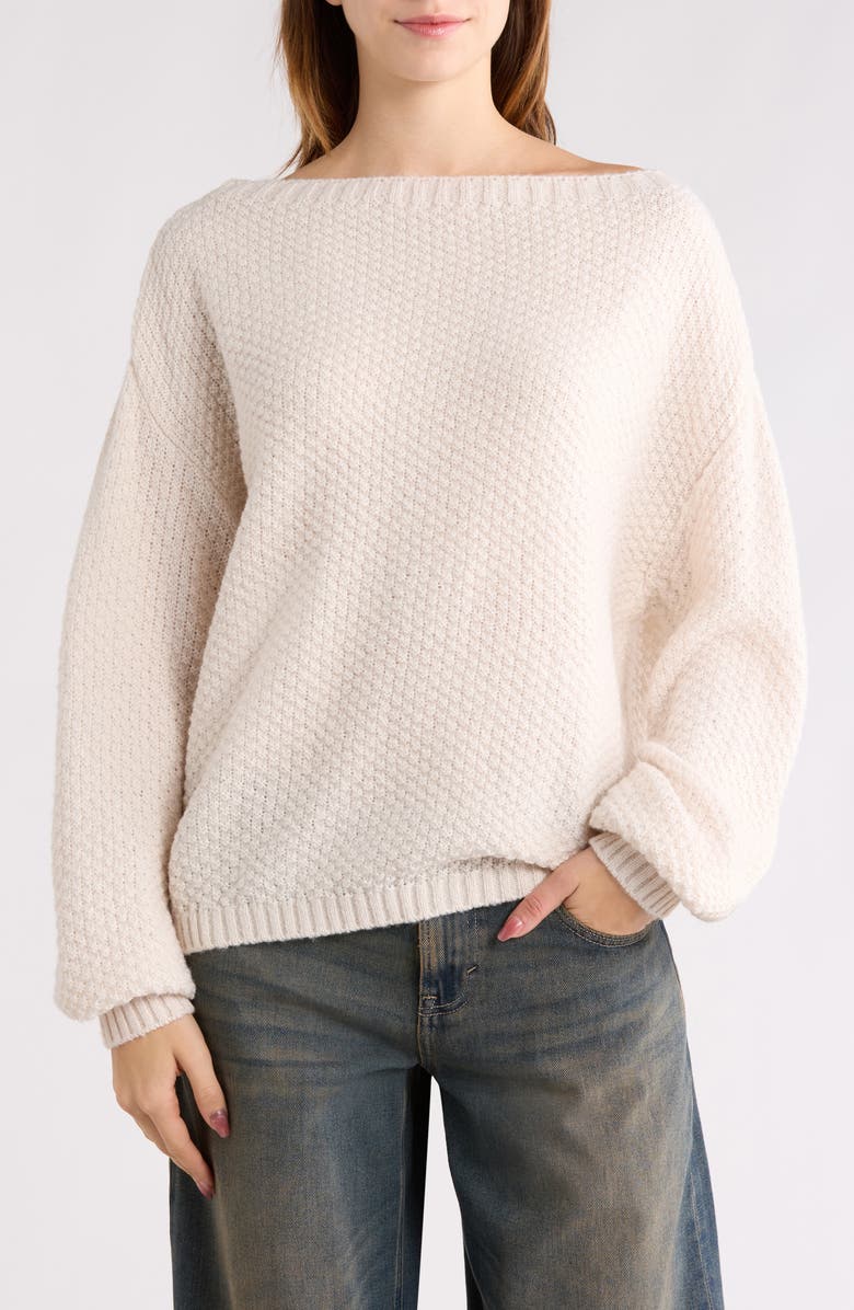 PacSun Wren Off the Shoulder Sweater, Main, color, Ivory