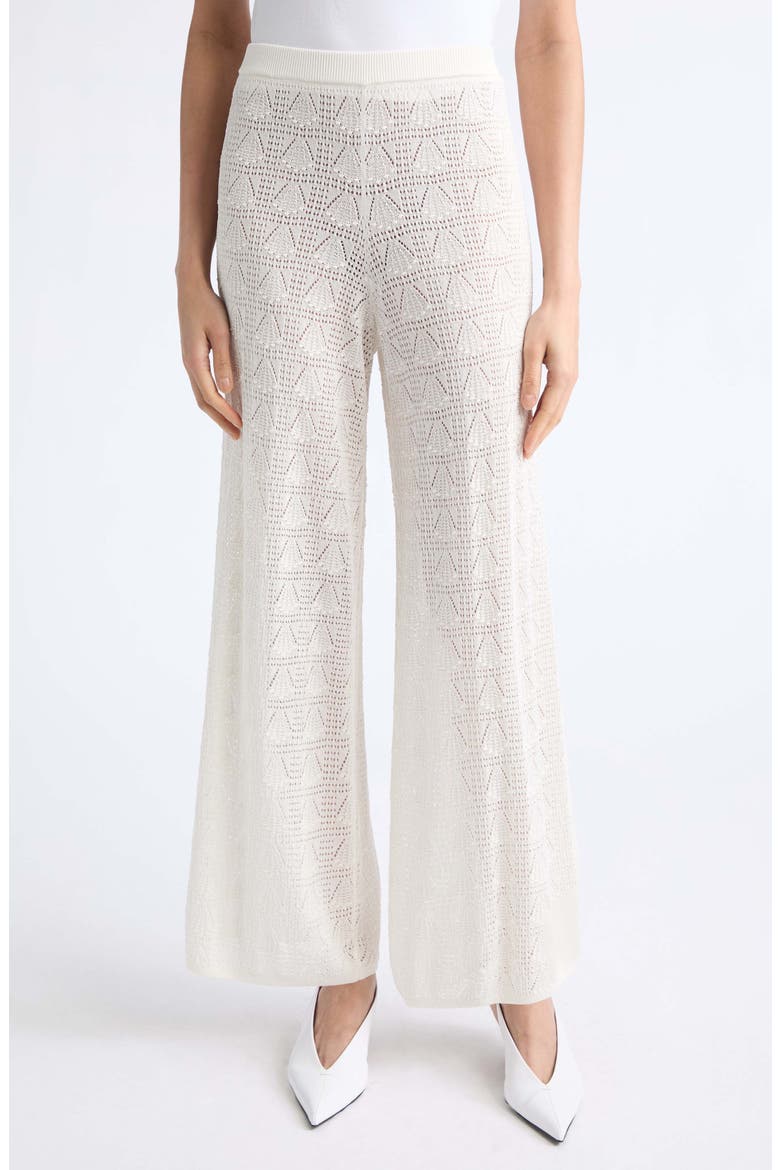 Egeo Pointelle Knit Pull-On Pants, Main, color, IVORY