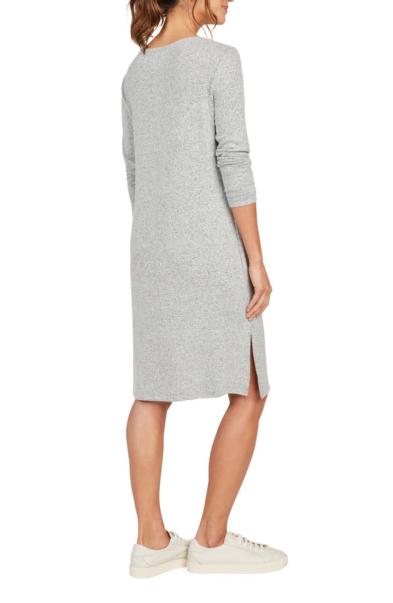 matty m. Boat Neck Long Sleeve Midi Dress, Alternate, color, Heather Grey