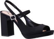 Nina Simeon Slingback Peep Toe Platform Sandal