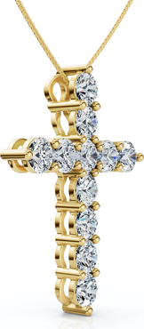 Bliss Diamond 2Ct TW Diamond Cross Women's Necklace 14k Gold Lab Grown 1" Tall