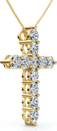 Bliss Diamond 2Ct TW Diamond Cross Women's Necklace 14k Gold Lab Grown 1" Tall