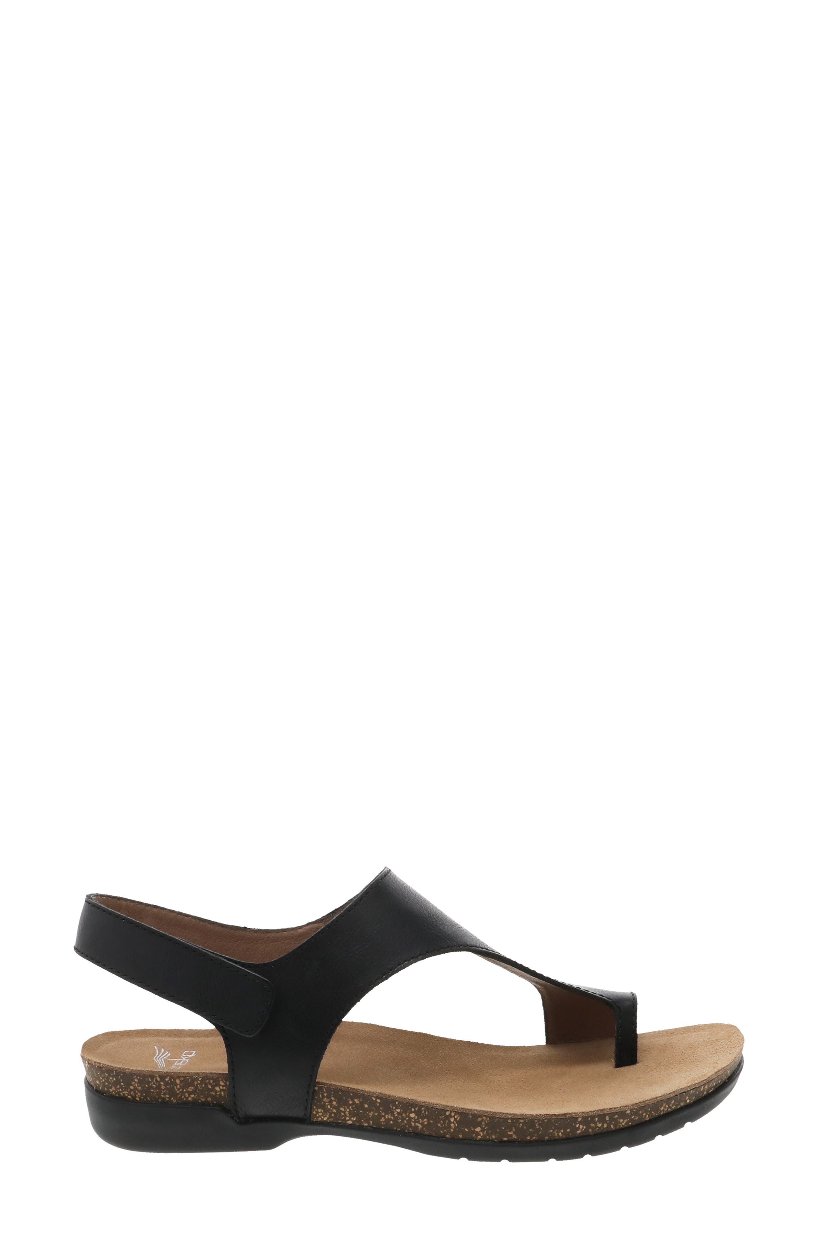 Dansko Reece Sandal, Alternate, color, Black Burnished Leather