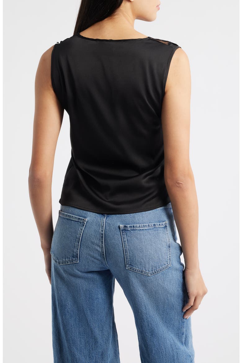 Camille Sleeveless Floral Appliqué Top, Alternate, color, BLACK