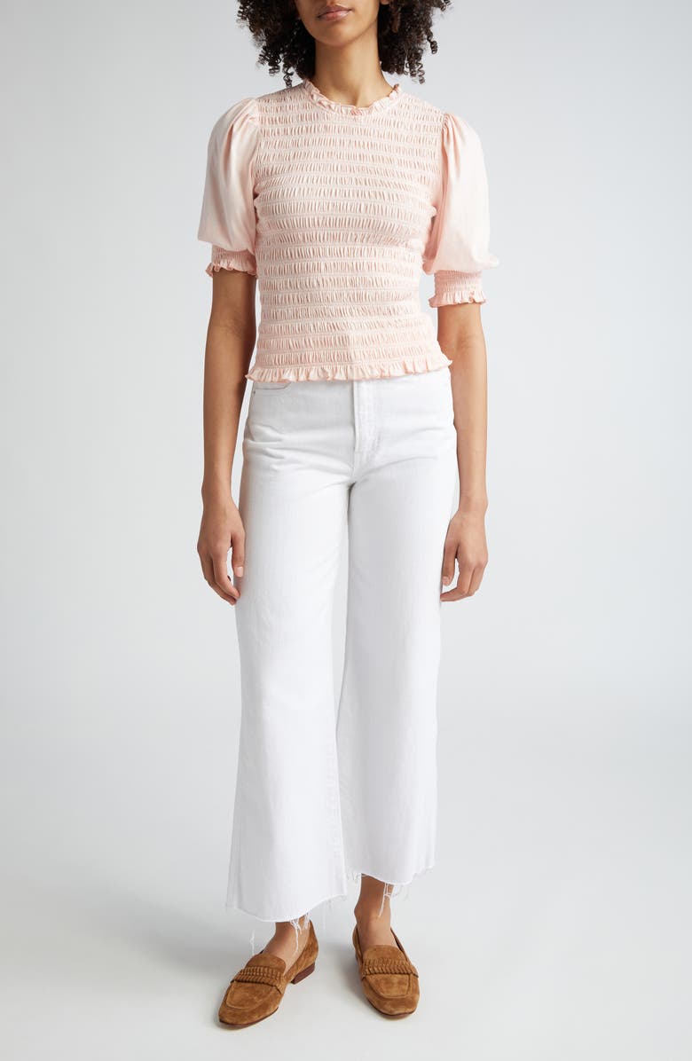 Veronica Beard Langston Smock Cotton Top, Alternate, color,